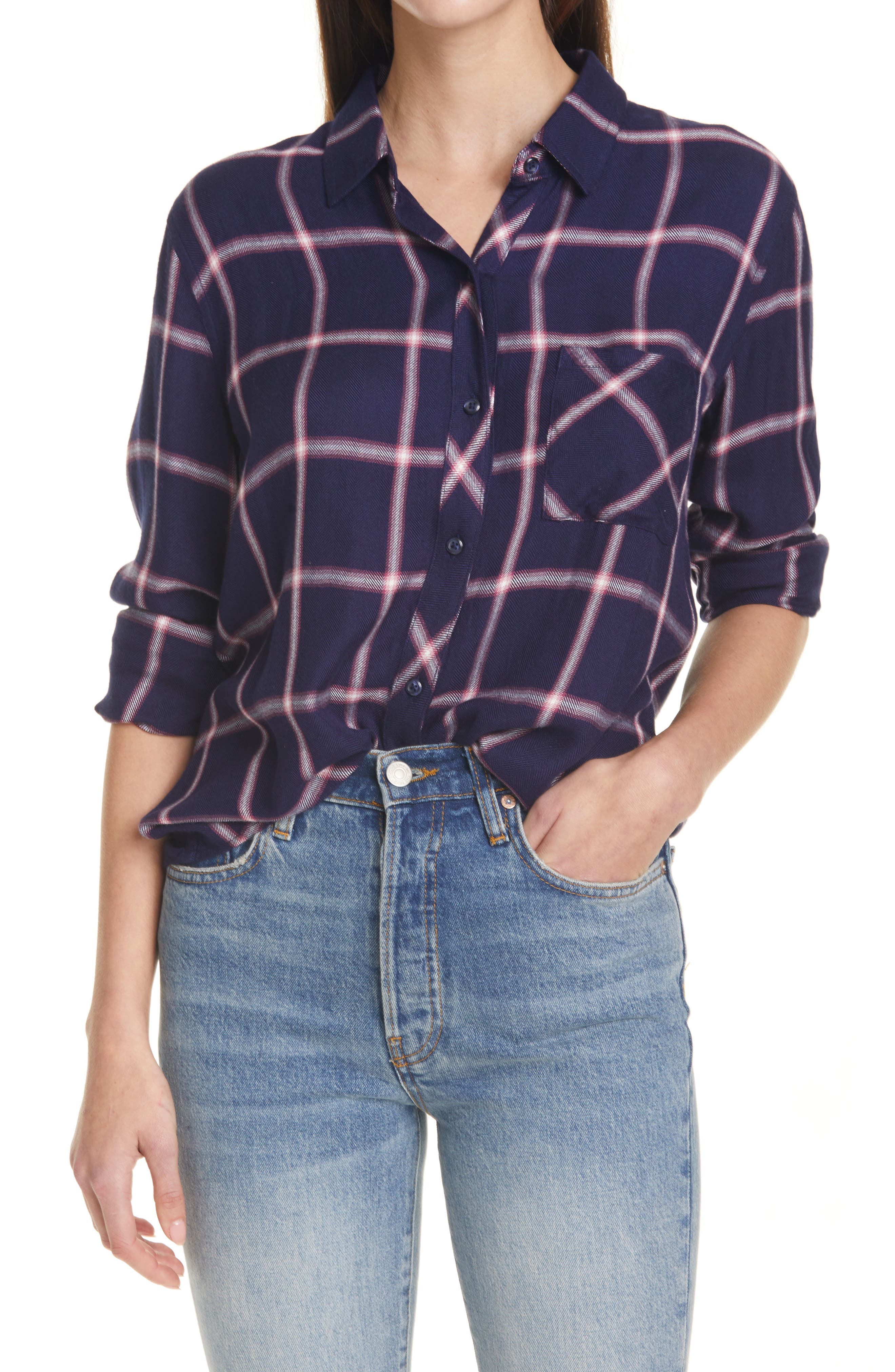 Rails Hunter Orchid Lake White Shirt Womens